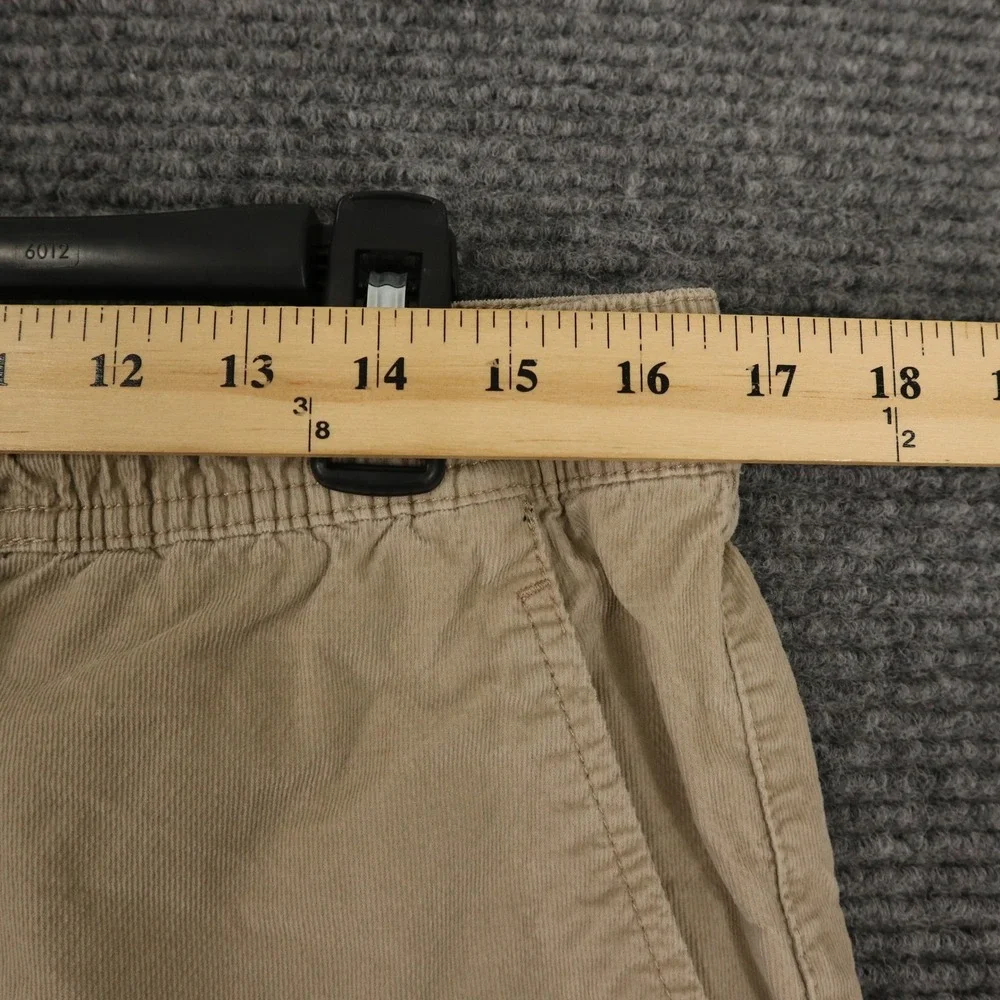 Laguna Mens L Khaki Drawstring Chino Shorts‎ Stretch Elastic Waist Casual